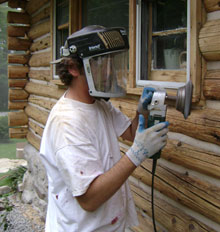 Log Home Buffing Before Staining