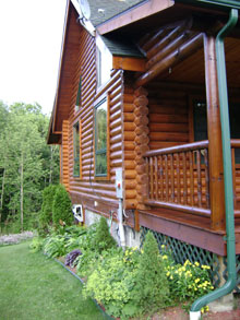 Log Home Exterior Newly Stained